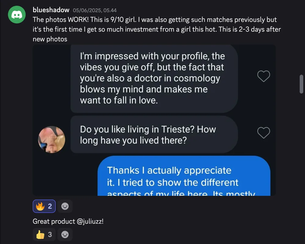 Dating chat after new UnrealPhotos AI profile pictures