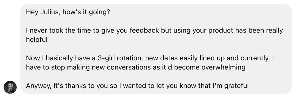 Text review of more dates after using UnrealPhotos AI photos