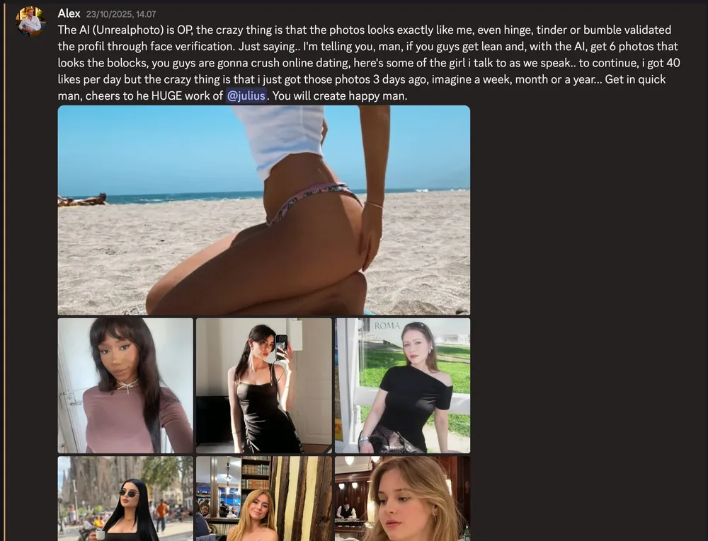 Review that UnrealPhotos AI photos passed Hinge, Tinder, and Bumble face verification